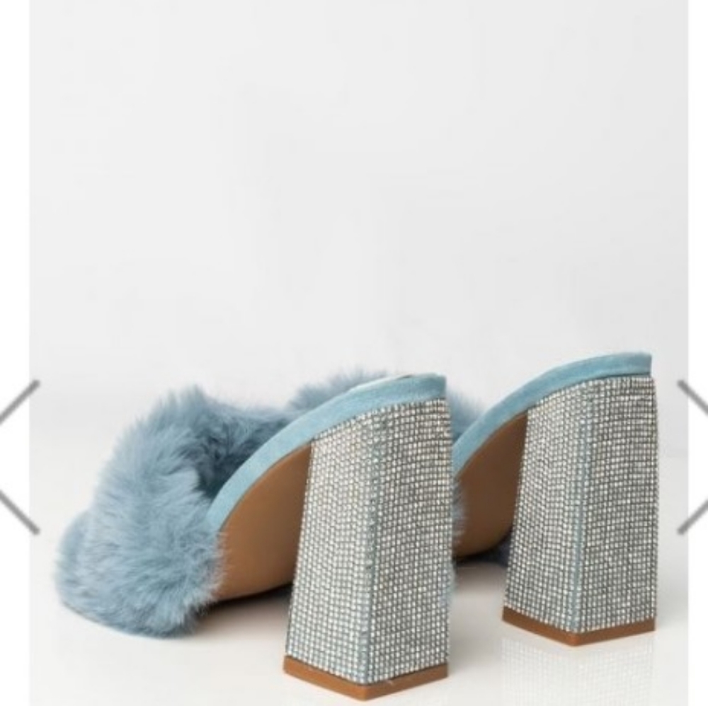 Cape Robbin Fluffy Rhinestone Mules - Picture 4 of 7